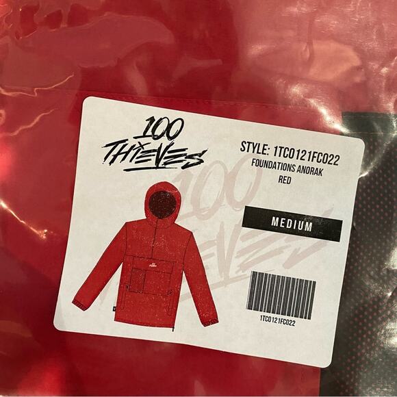 100 Thieves Foundations Anorak in Red - Picture 3 of 10